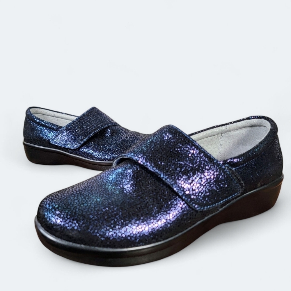 NEW Alegria Lauryn Sparkly Blue Women's Shoes Size 38 Loafers Comfy Work